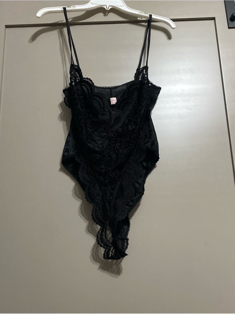 Vintage 80’s Alana Gale French Cut Black Lace Teddy Size M
